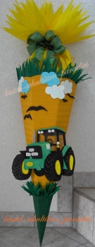 Schultüten Bastelset Traktor gelb-grün