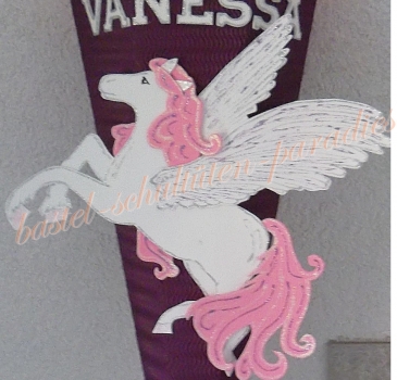 Bastelanleitung Pegasus weiß-rosa (nur Motiv)