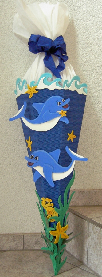 Schultüten Bastelset Delphin blau