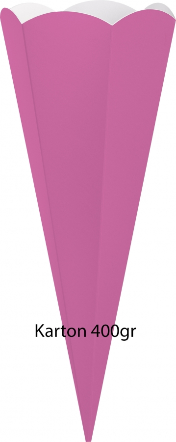 Schultüten Bastelset Einhorn2 mit Schleifenband-Rüsche pink-rosa-weiß