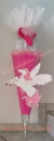 Schultüten Bastelset Pegasus pink mit Schleifenband-Rüsche, Glitzer-Rohling