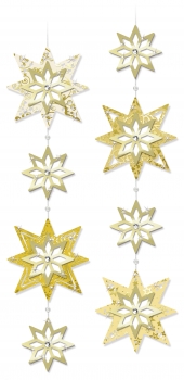 Sternen-Girlande gold 12 Stück gestanzt mit Bastelanleitung von URSUS®