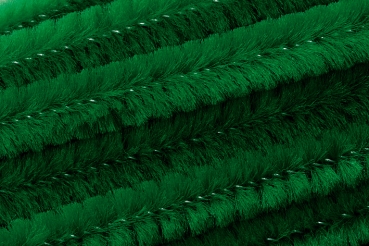 Chenille Pfeifenputzer grün/dunkelgrün