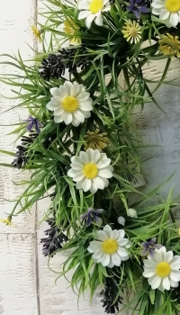 Dekoration  Bastelmaterial Lavendel-Margeriten-Kranz