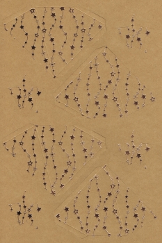 3D Stern 2 Stck. gestanzt ca.25cm gold mit Bastelanleitung von URSUS®