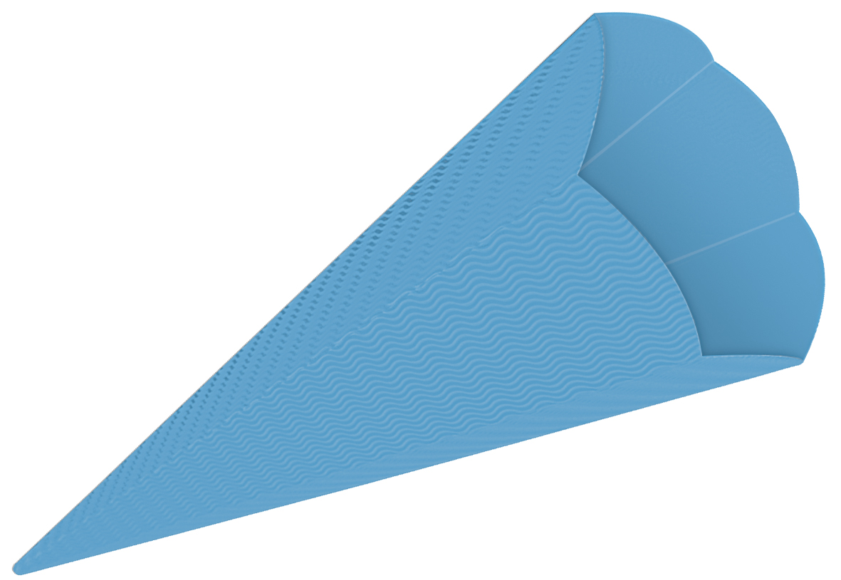 hellblau / blau Rohling Wellpappe mit / ohne K 33 / 42 / 70 cm Schultüte 