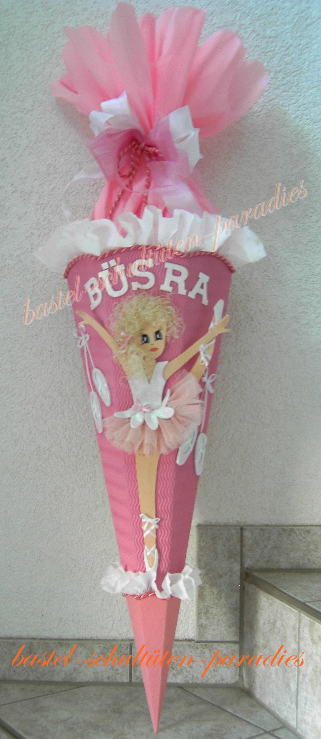 Schultüte Zuckertüte Bastelset "Ballerina" rosa Tänzerin 68cm selber basteln