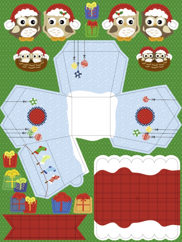 Adventskalender Eulen 24 Häuschen 3D von URSUS®