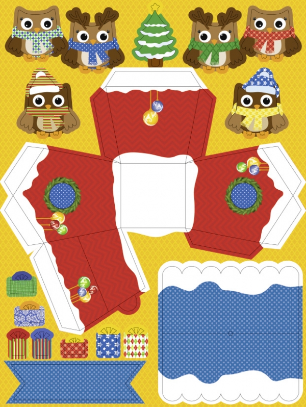 Adventskalender Eulen 24 Häuschen 3D von URSUS®