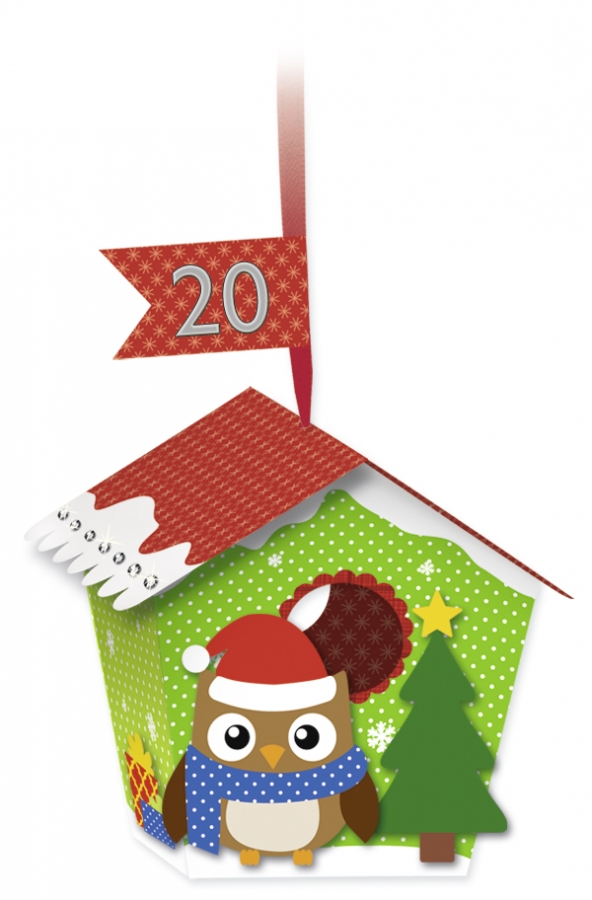 Bascetta Aurelio Adventskalender Eulen 24 Häuschen 3D von URSUS®Faltpapier Origami