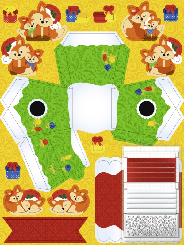 Adventskalender "Fuchs" 24 Häuschen 3D von URSUS®