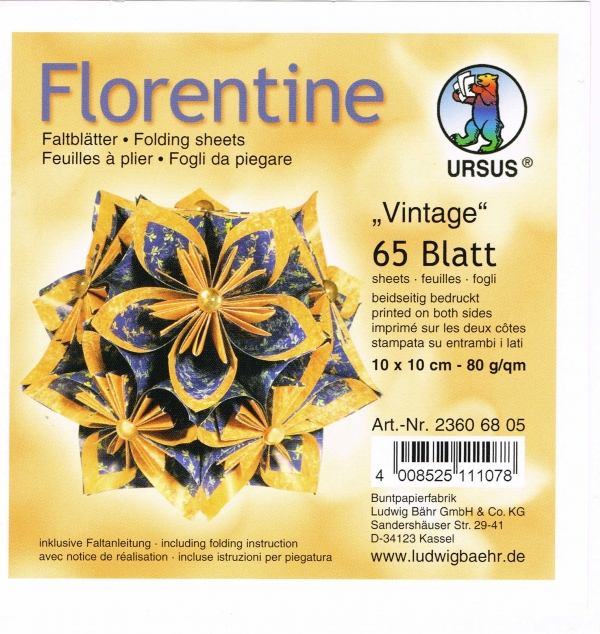 Faltblätter 15x15cm Florentine Origami