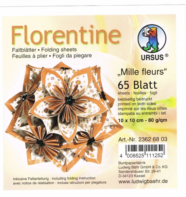 Faltblätter 15x15cm Florentine Origami