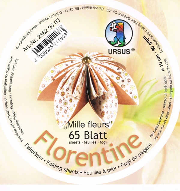 Faltblätter 15x15cm Florentine Origami