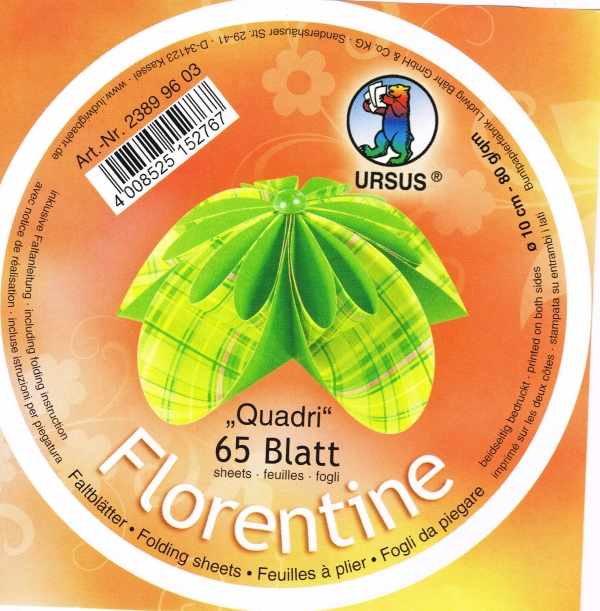 Faltblätter 15x15cm Florentine Origami