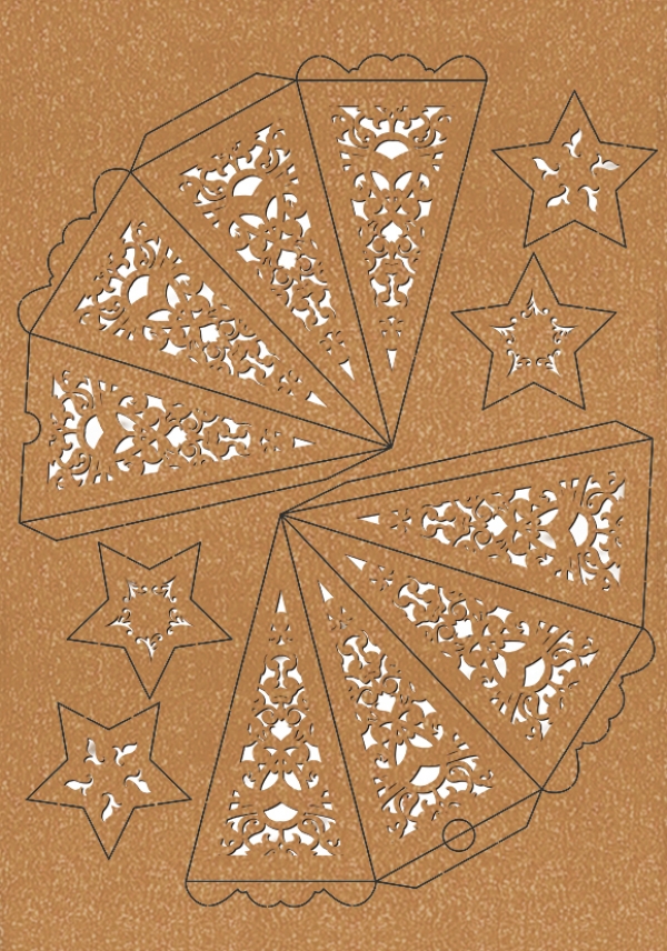 Silhouetten-Stern "Orient" gestanzt ca.40cm kupfer mit Bastelanleitung von URSUS®