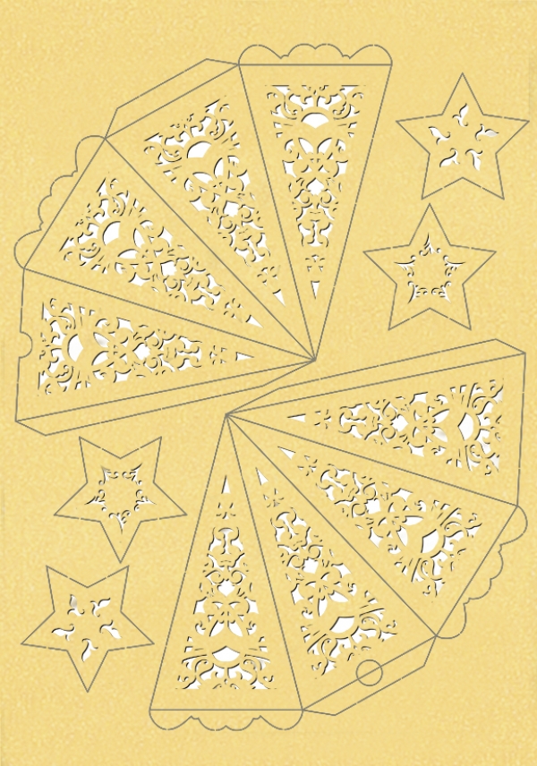 Silhouetten-Stern "Orient" gestanzt ca.40cm kupfer mit Bastelanleitung von URSUS®