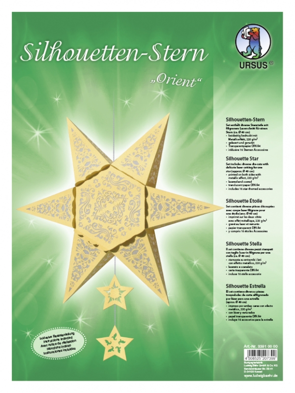 Silhouetten-Stern "Orient" gestanzt ca.40cm kupfer mit Bastelanleitung von URSUS®