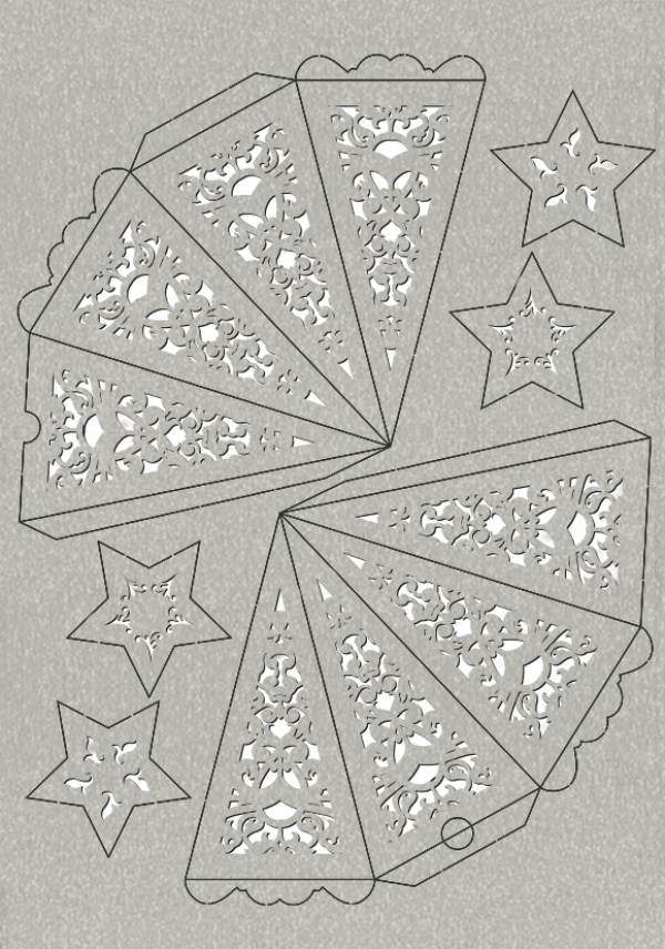 Silhouetten-Stern "Orient" gestanzt ca.40cm kupfer mit Bastelanleitung von URSUS®