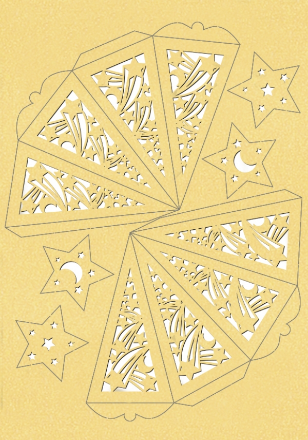 Silhouetten-Stern "Orient" gestanzt ca.40cm kupfer mit Bastelanleitung von URSUS®