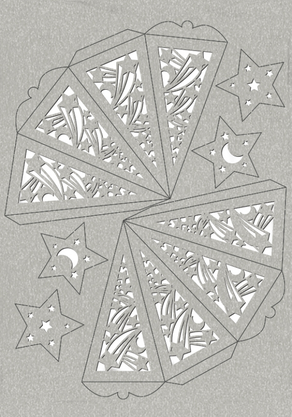 Silhouetten-Stern "Orient" gestanzt ca.40cm kupfer mit Bastelanleitung von URSUS®