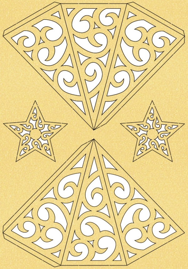 Bastelset für Modena-Stern "Stars" gold