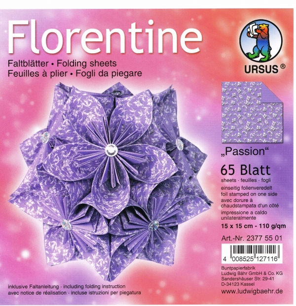 Faltblätter 15x15cm Florentine Origami