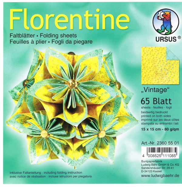 Faltblätter 15x15cm Florentine Origami