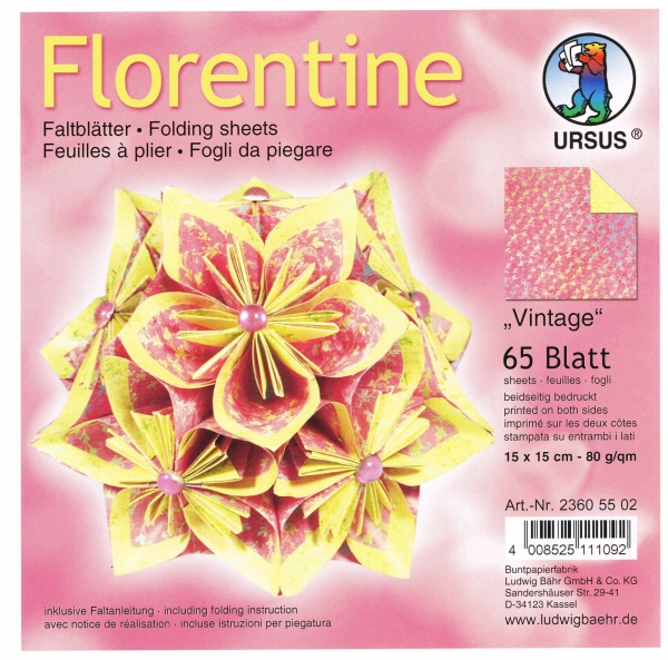 Faltblätter 15x15cm Florentine Origami