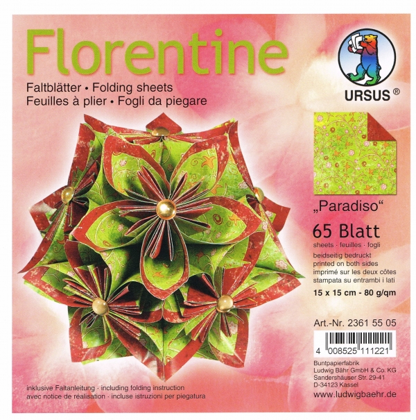 Faltblätter 15x15cm Florentine Origami