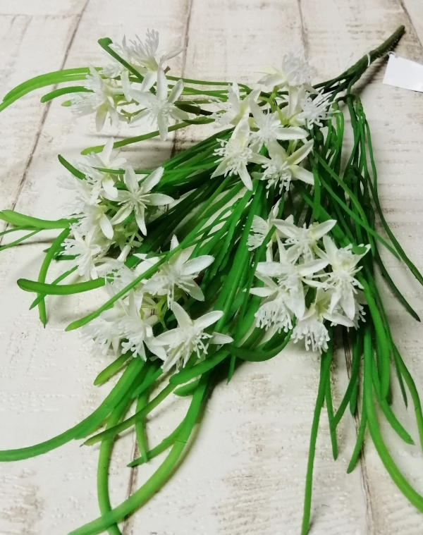 Wiesenblumen-Busch weiß 6tlg. ca 36cm künstlich zur Dekoration Wiesenblume Frühling Sommer Herbst