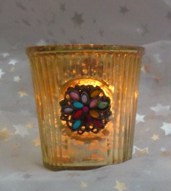Teelichtglas gold
