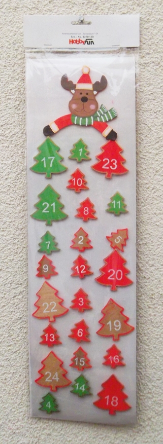 Basteln Weihnachtskalender-Zahlen
