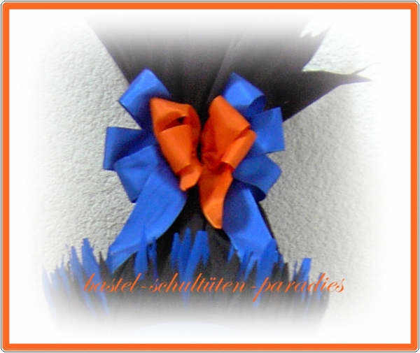 chultütenschleife blau-orange