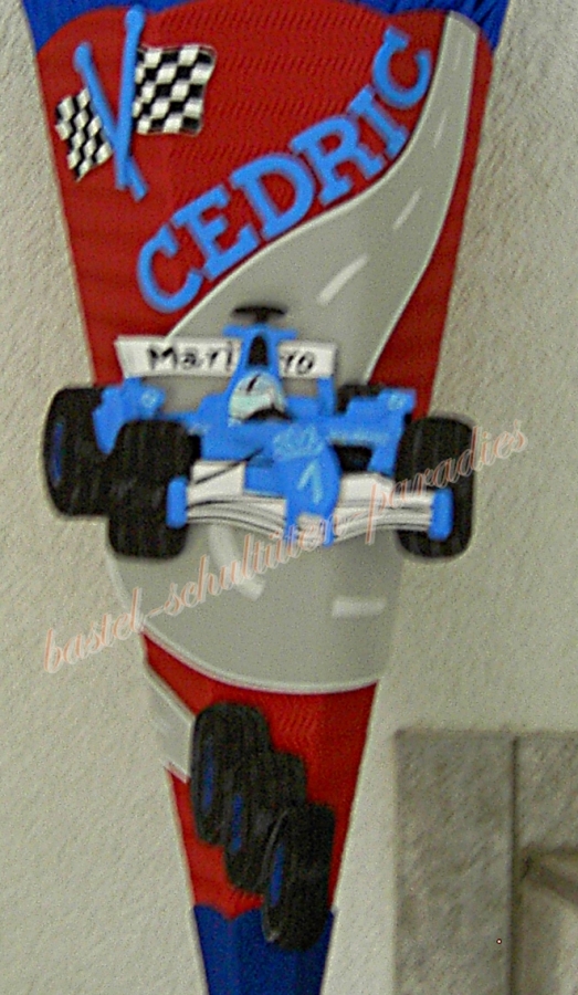 Bastelanleitung Formel 1 blau (nur Motiv)