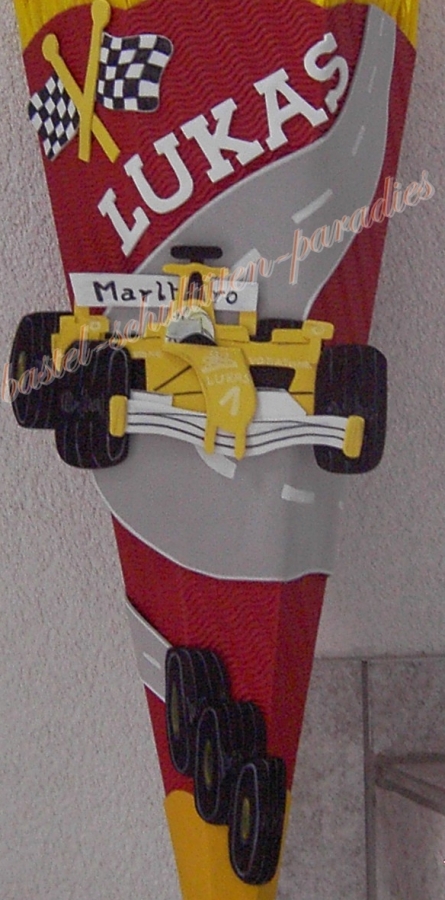 Bastelanleitung Formel 1 gelb (nur Motiv)