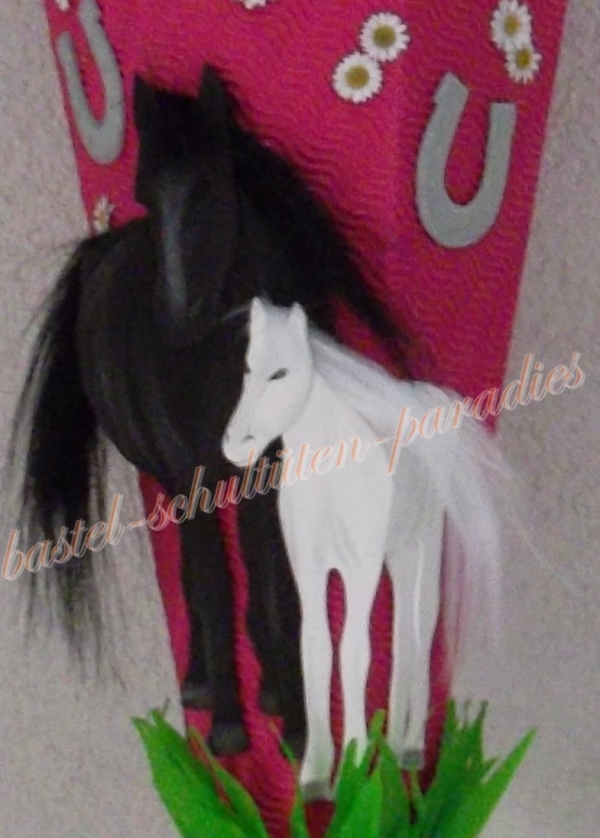 Bastelanleitung Pferde schwarz-weiß (nur Motiv)