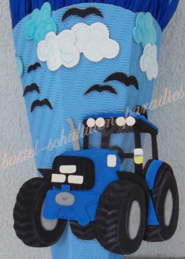 Bastelanleitung Traktor blau (nur Motiv)