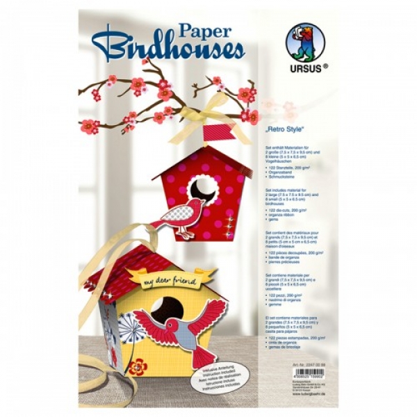 Bastelset Paper Birdhouses 10 Stück 3D von URSUS®