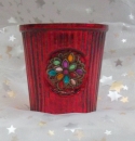 Teelichtglas rot